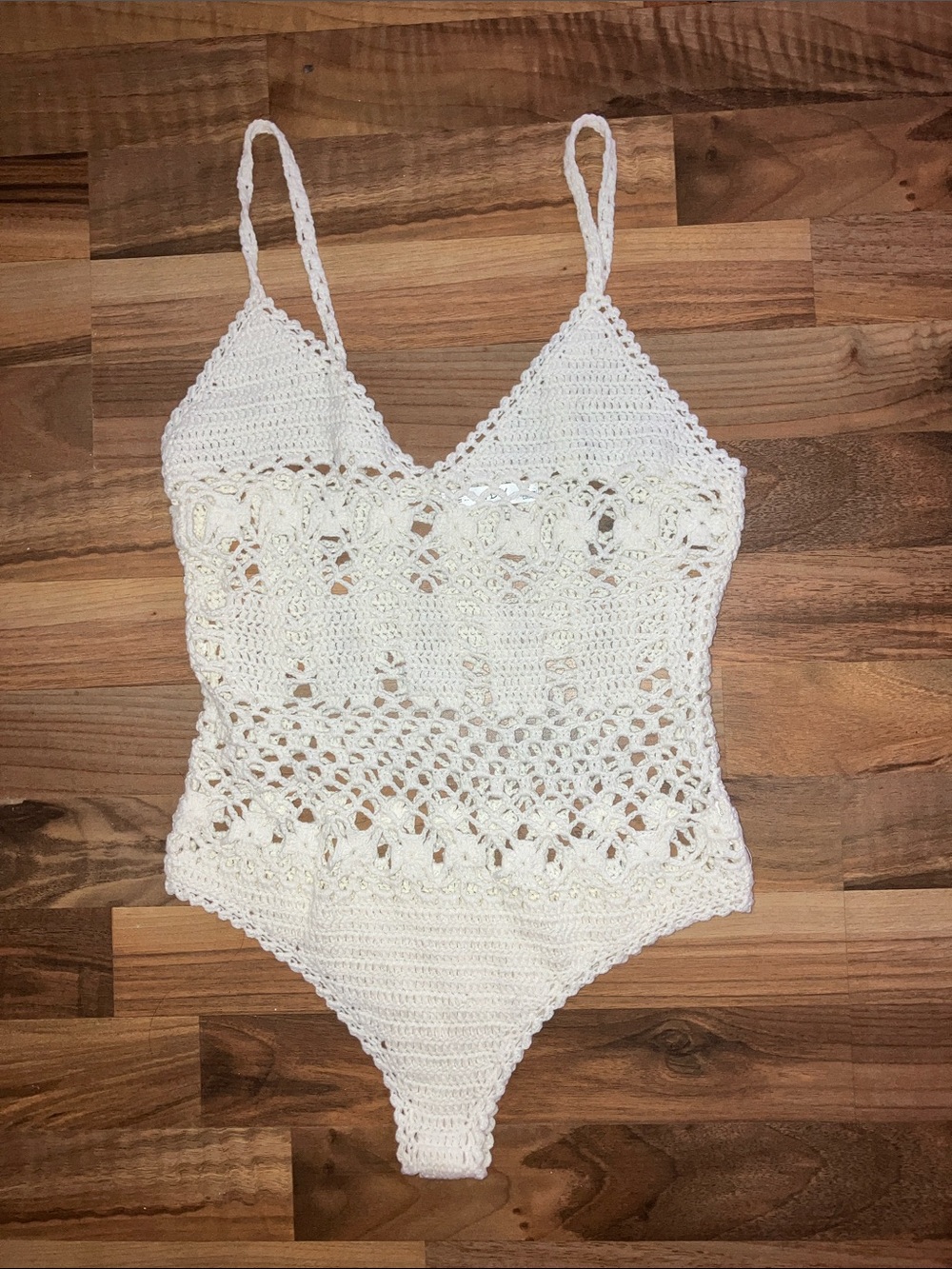 Elady Cream Cami Sleeveless Crochet bodysuit Women’s  sz S
